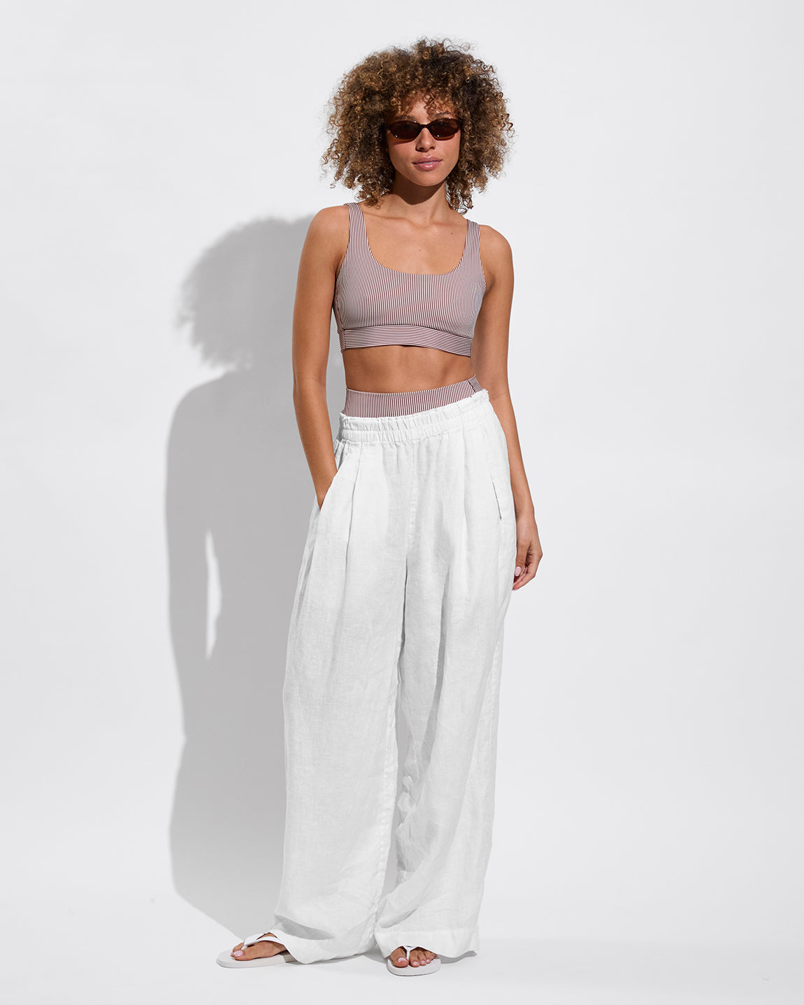 Double Scoop Top - Mini Splash Stripe Vertical: Tiki / Holiday